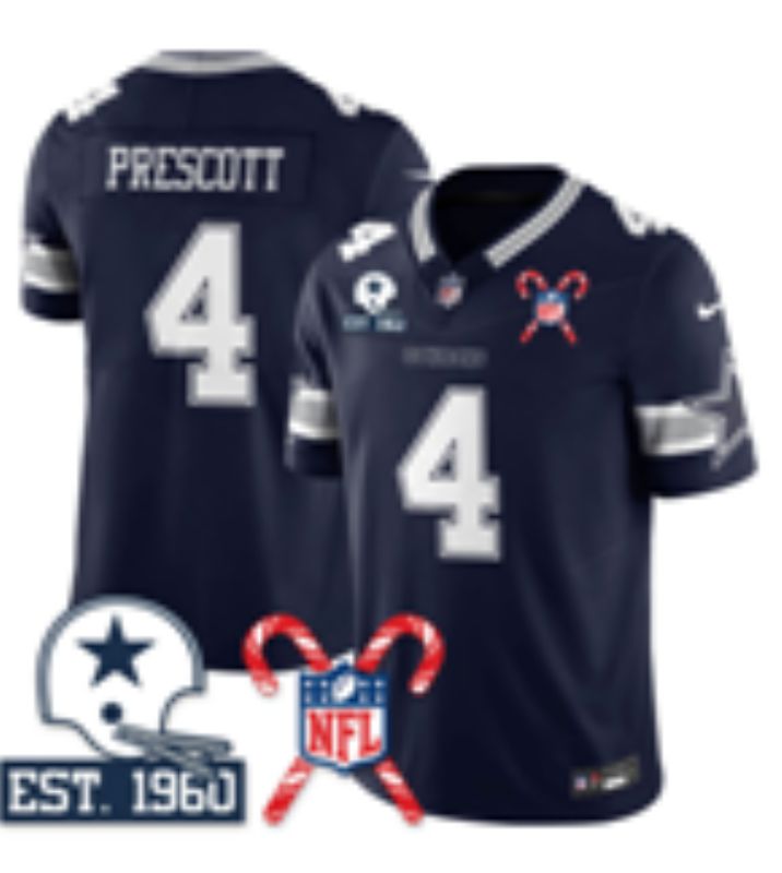 Men 2026 Dallas Cowboys #4 Prescott Blue three generations Nike Limited NFL Jersey style 001->customized nhl jersey->Custom Jersey